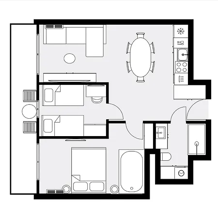 Apartment Urban Global - Jacuzzi - 8th Floor No 03 - Air Condition - Balcony - Free Garage - Luxury